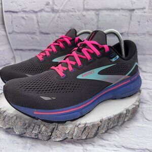 Brooks Ghost 15 Womens Sz 10.5 Grey Purple Running Shoes Sneakers 1203801B079